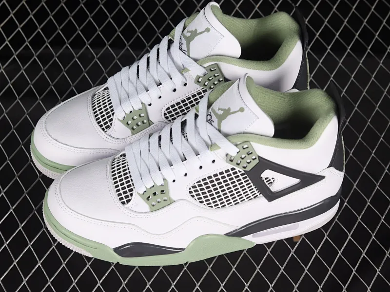 All categories Air Jordan Jordan series basketball shoes Air Jordan 4 X version Air Jordan 4 Retro "Seafoam" AJ4 Joe 4 white and green AQ9129-103